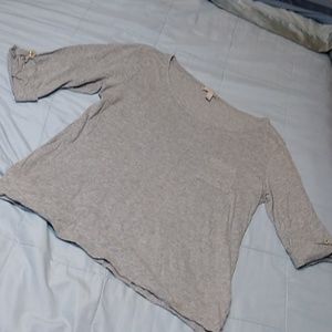 Banana Republic Top Heather Gray Pocket Medium